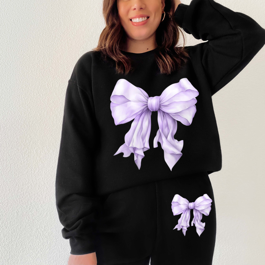 Lilac Bow Sweat Set