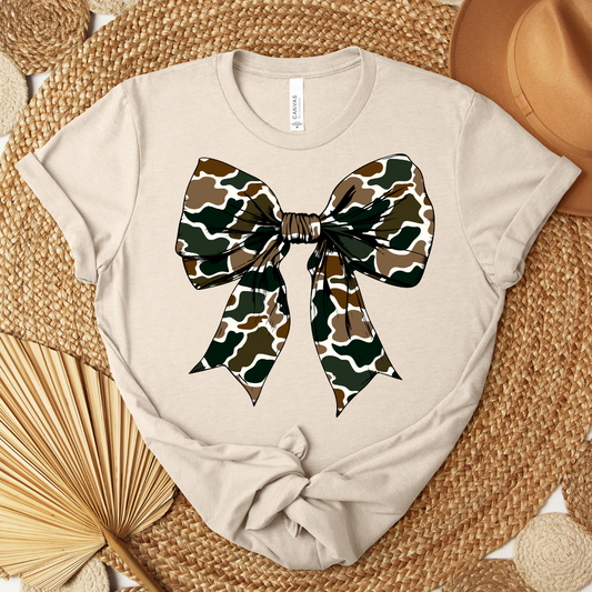 Old School Camo Bow Graphic Tee