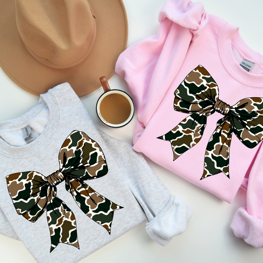 Old School Camo Bow Sweatshirt