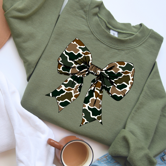 Old School Camo Bow Sweatshirt