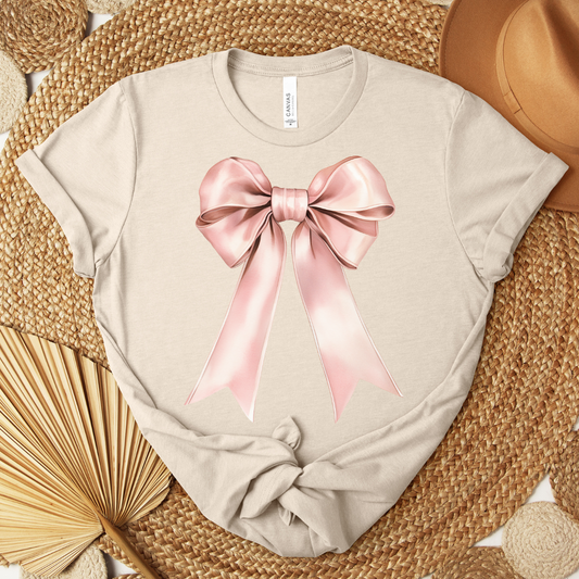 Pink Silk Bow Graphic Tee