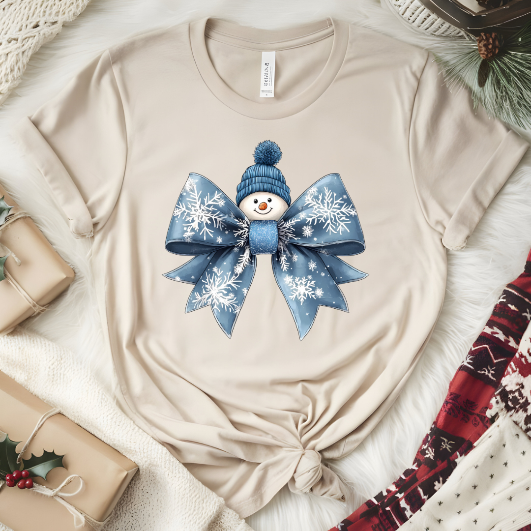 Snowman Bow Graphic Tee