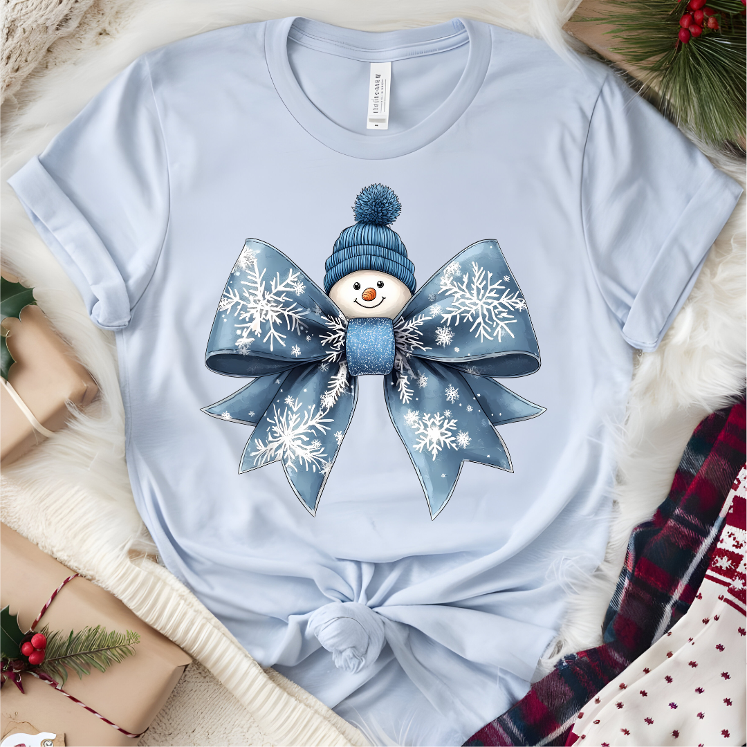 Snowman Bow Graphic Tee