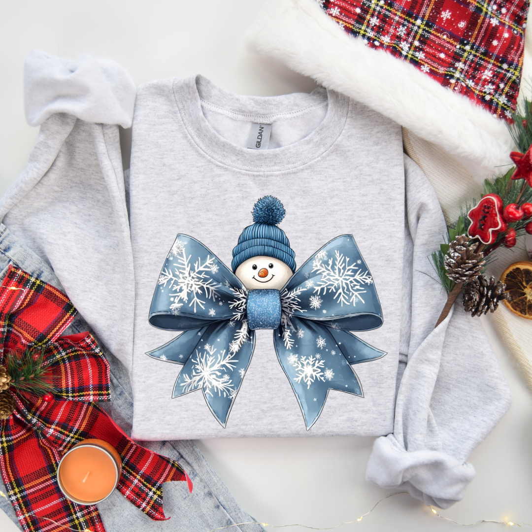 Snowman Bow Sweatshirt