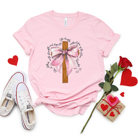 Cross With Bow Graphic Tee