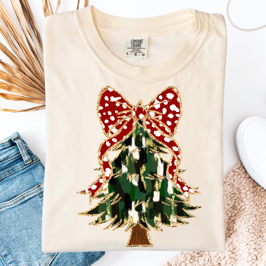 Paint Stroke Christmas Tree Graphic Tee