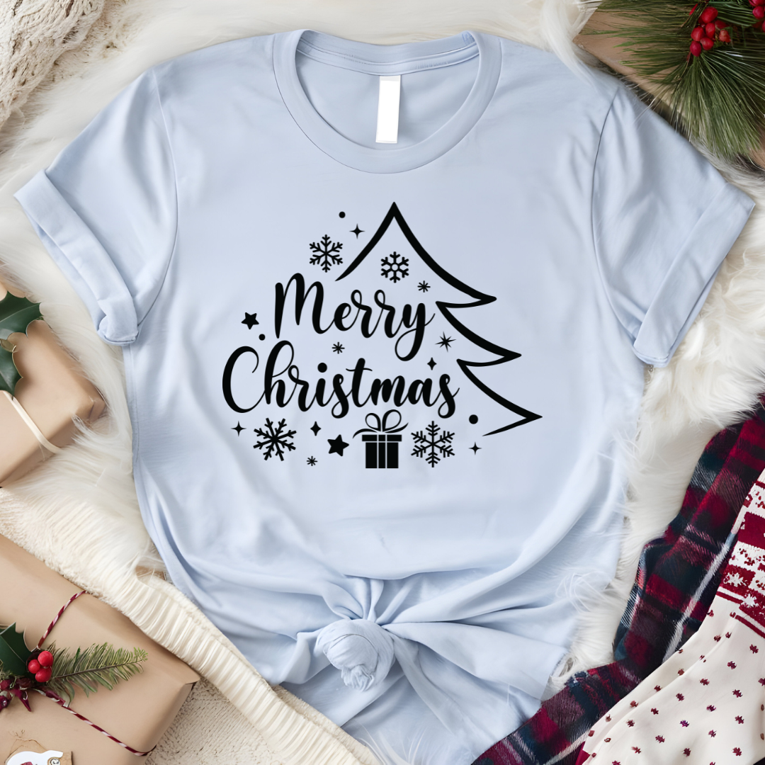 Merry Christmas Snowflake Graphic Tee