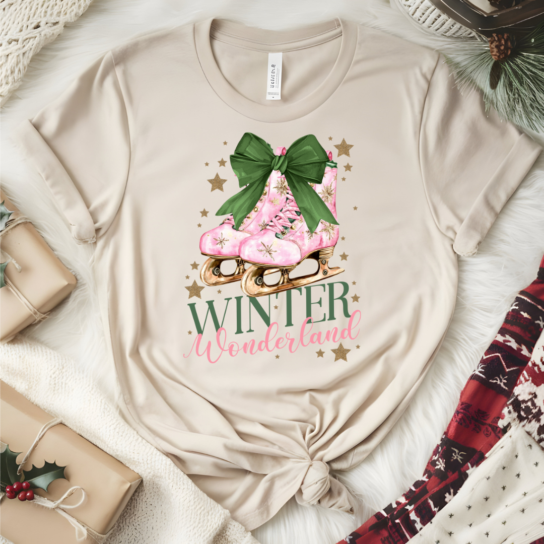 Winter Wonderland Ice Skates Graphic Tee