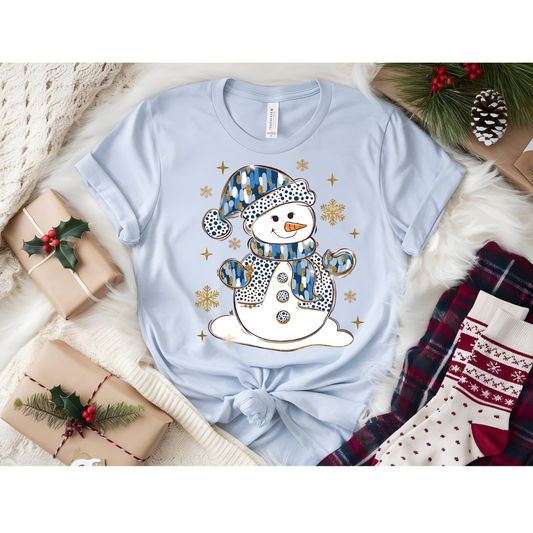 Glitter Snowman Graphic Tee