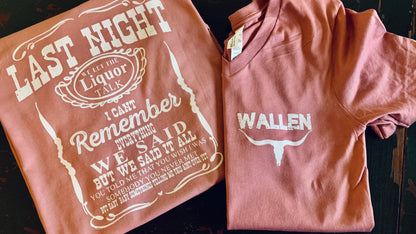 Wallen - last Night Vneck Tee