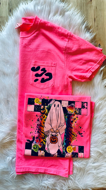 Neon Spooky pocket tees