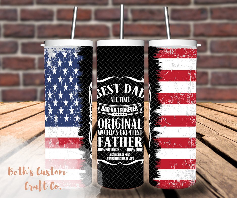 Best Dad Flag 20oz Tumbler