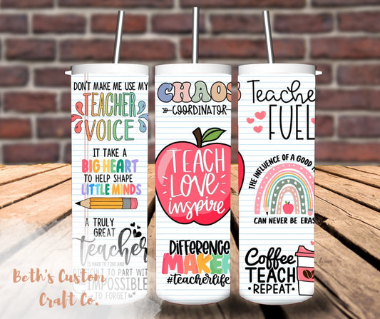 Teacher Affirmations 20oz Tumbler